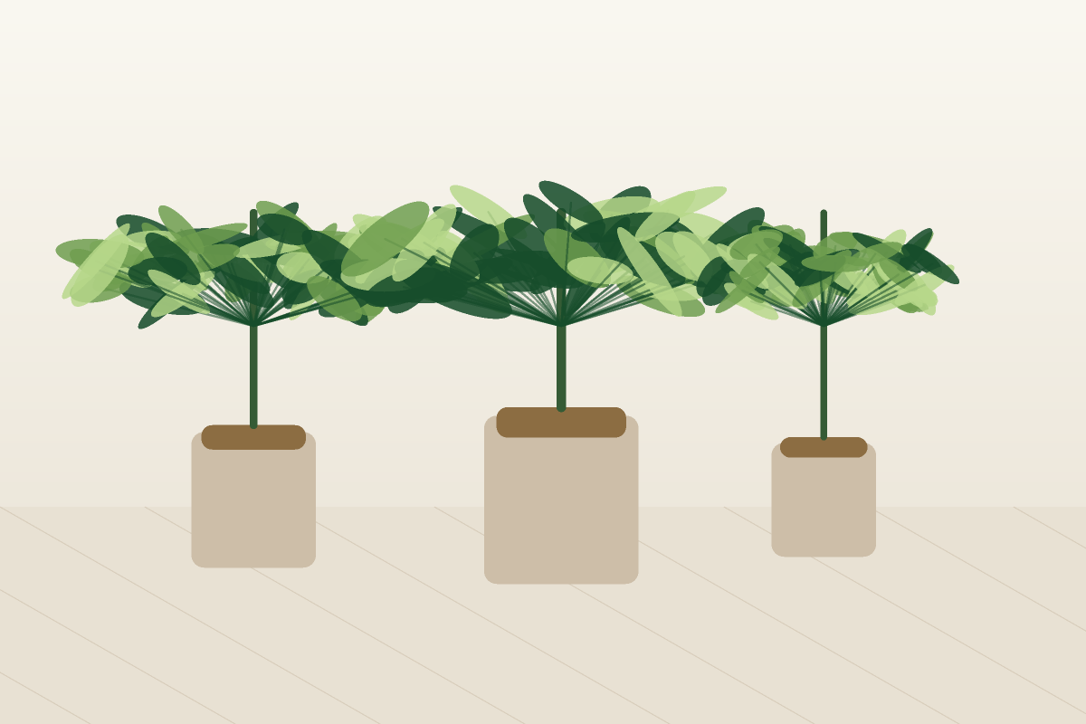 Artificial potted plants for commercial interiors